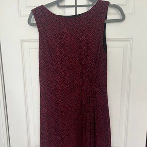 Loft Maroon Cheetah Dress - S